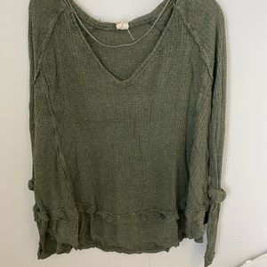 free people waffle knit sweater